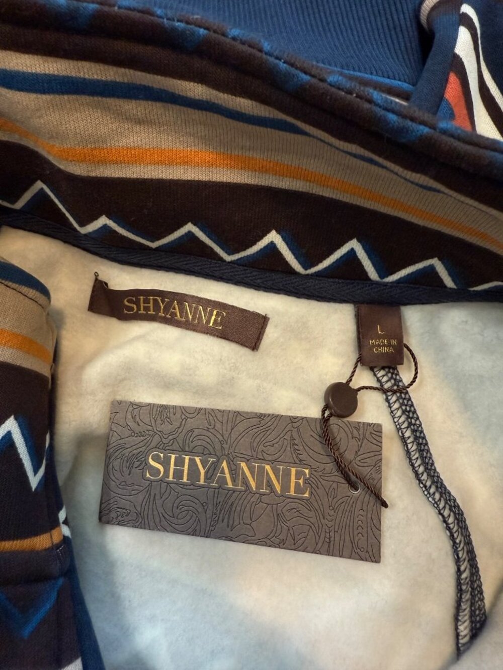 Shyanne Womens Aztec Quarter Zip Pullover Sweatshirt Size L Southwestern Pocket - Picture 6 of 9